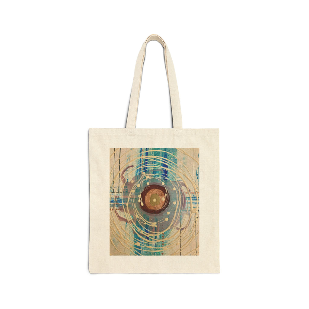 Abstract Intersections Orbital Art Tote — Geometric Canvas Grocery Bag