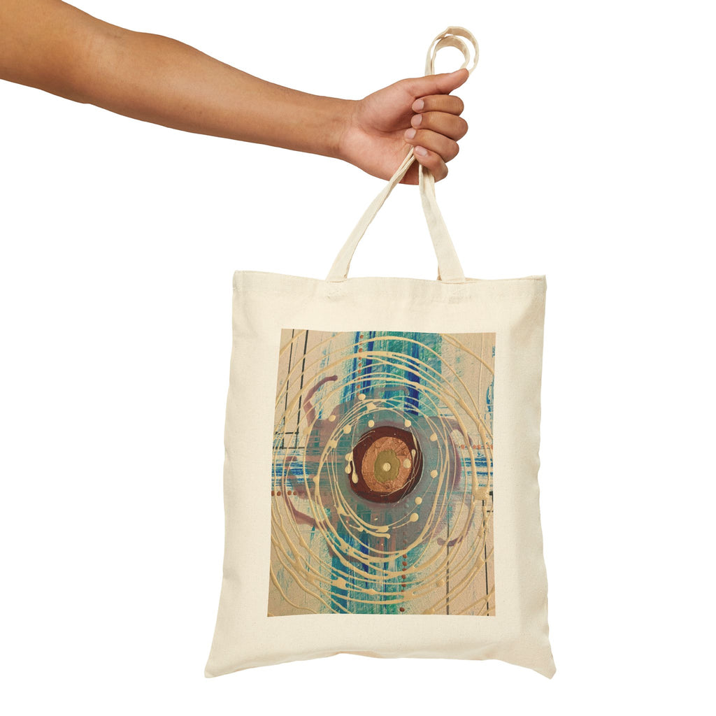 Abstract Intersections Orbital Art Tote — Geometric Canvas Grocery Bag