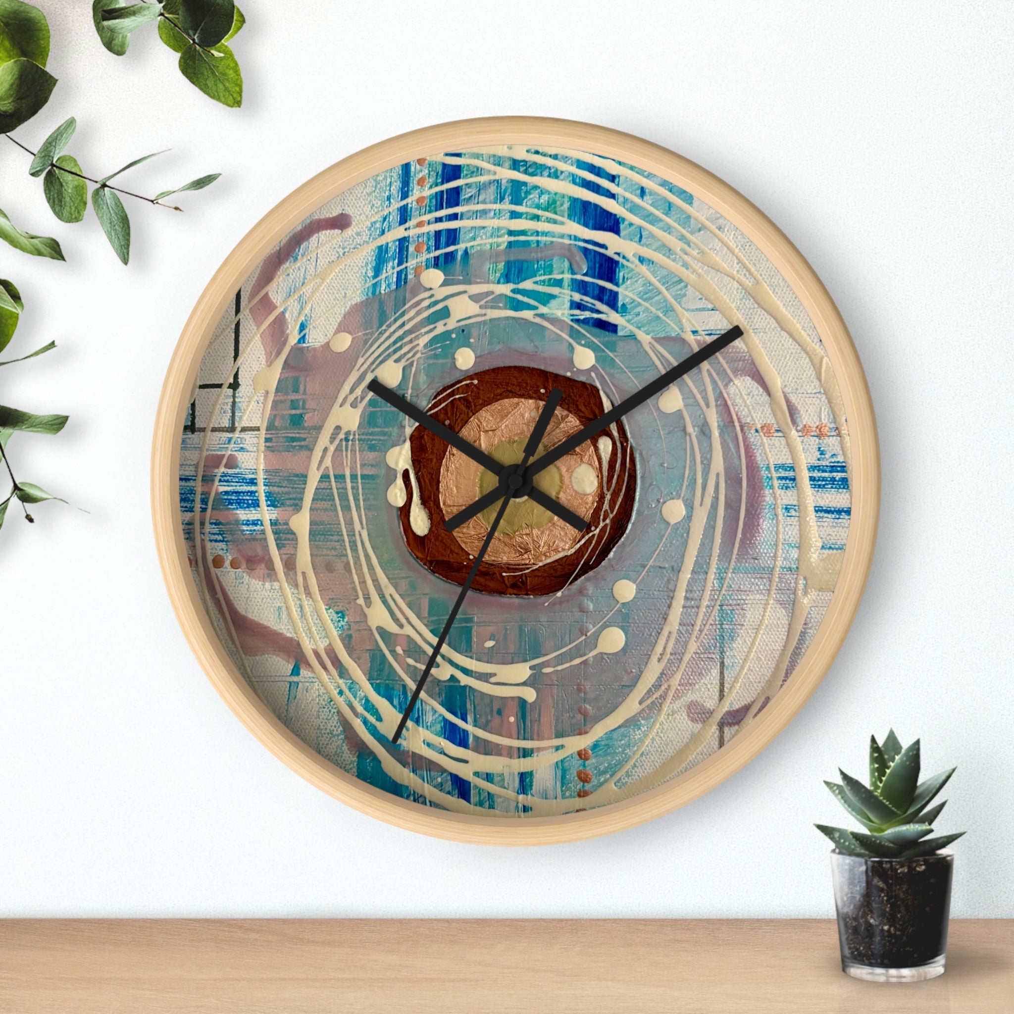 Abstract Intersections Wall Clock — Nautical Swirl Art Timepiece