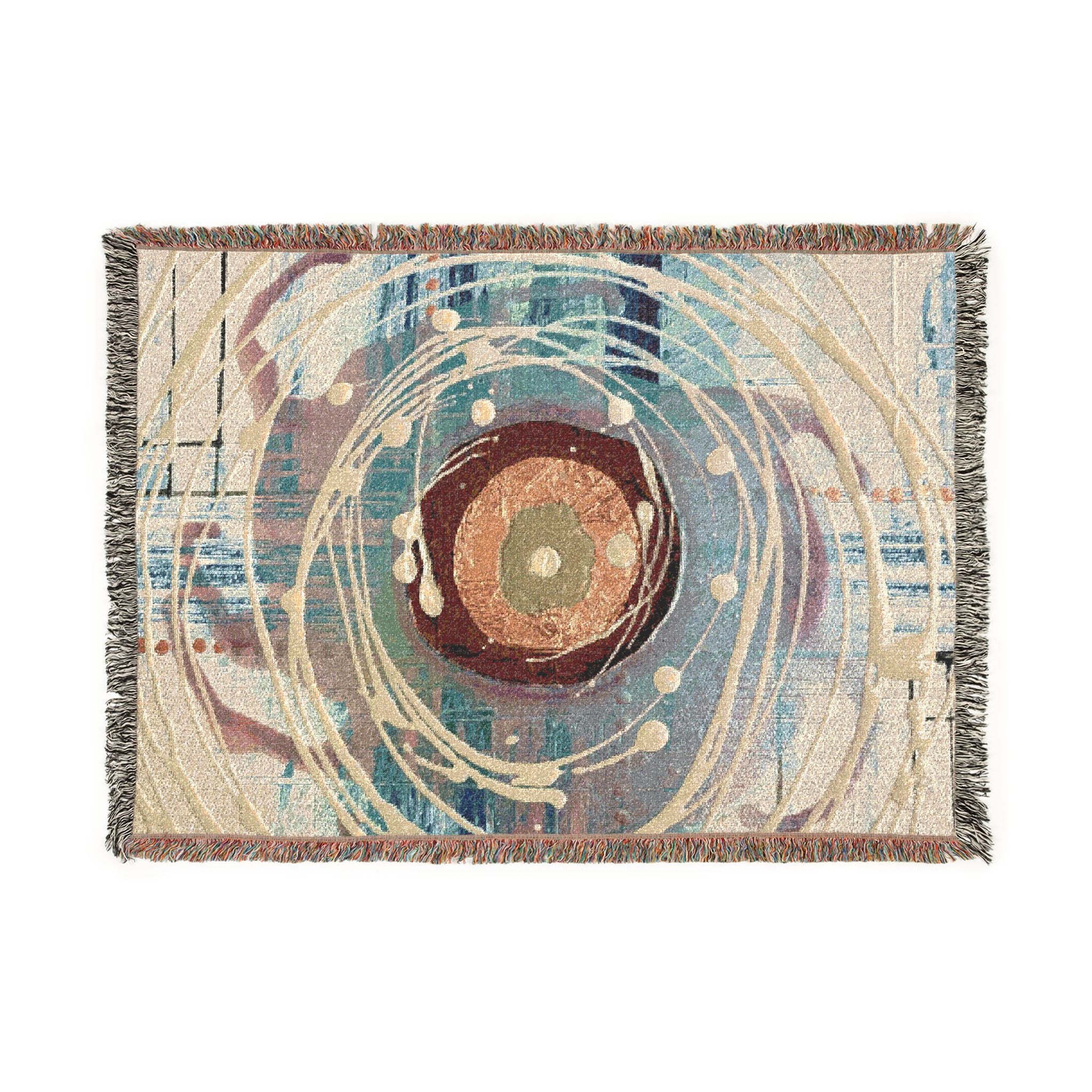 Intersections Orb Woven Blanket — Geometric Circle Tapestry Throw