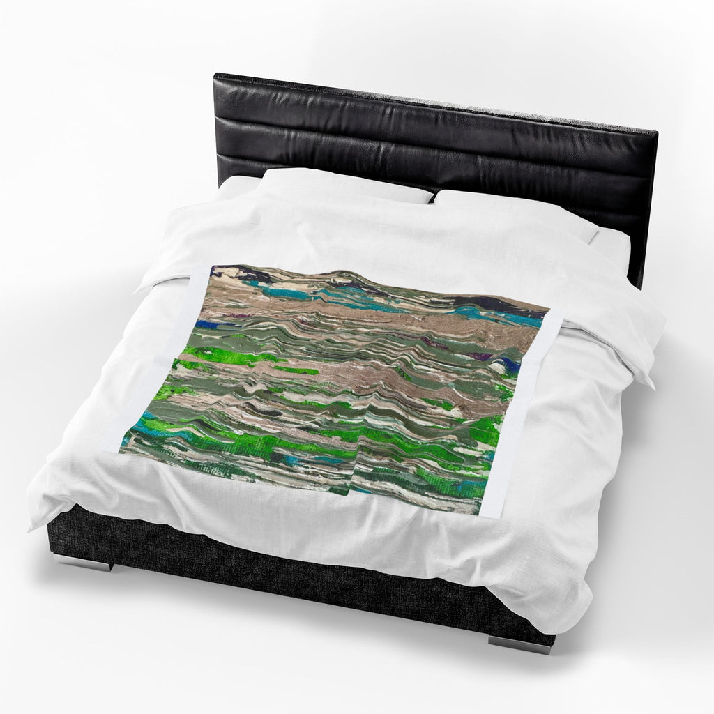 Abstract Hidden Streams Velvet Plush Blanket – Modern Textured Throw for Living Room & Cozy Gift