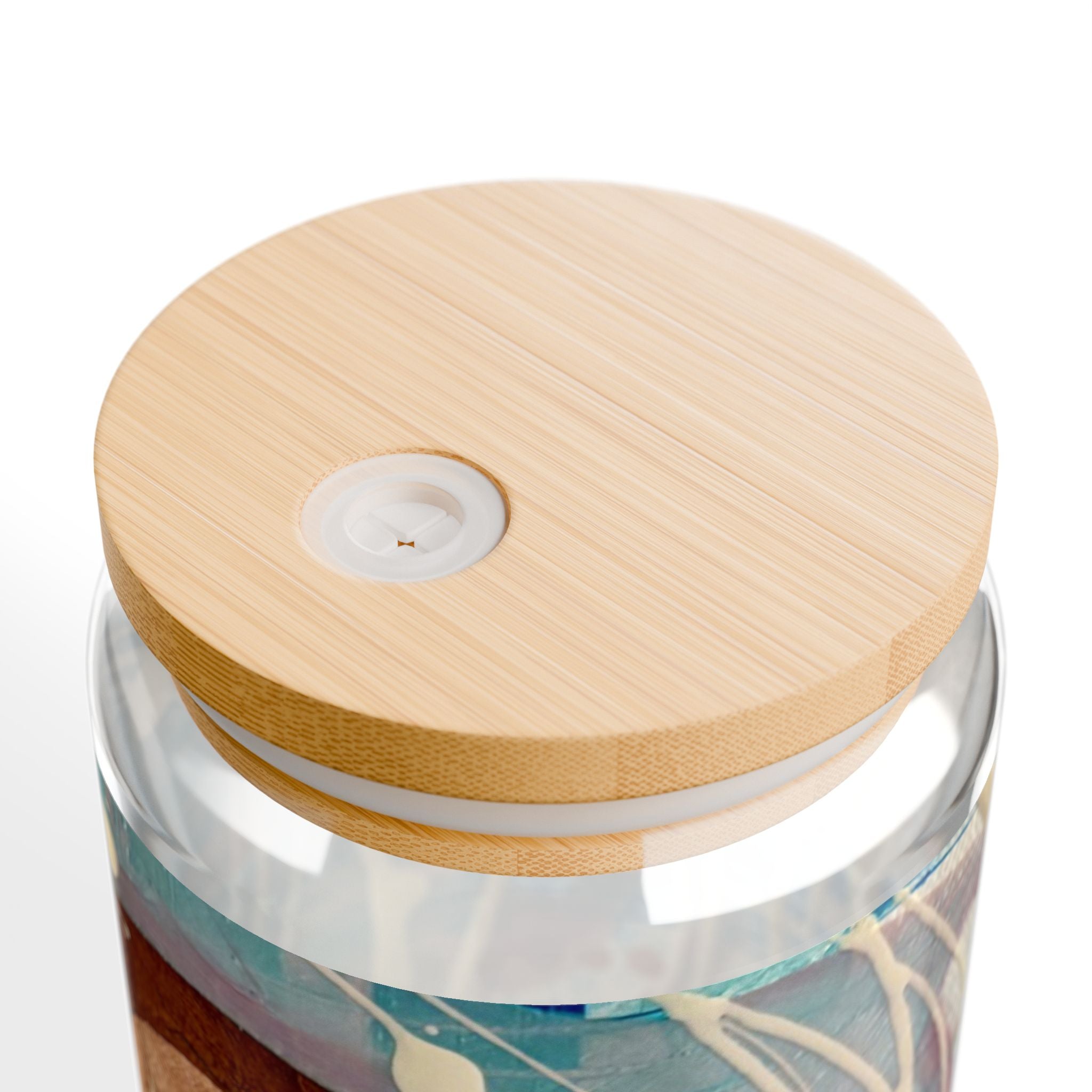 16oz Sipper Glass with Abstract Intersections Art — Reusable Straw Tumbler