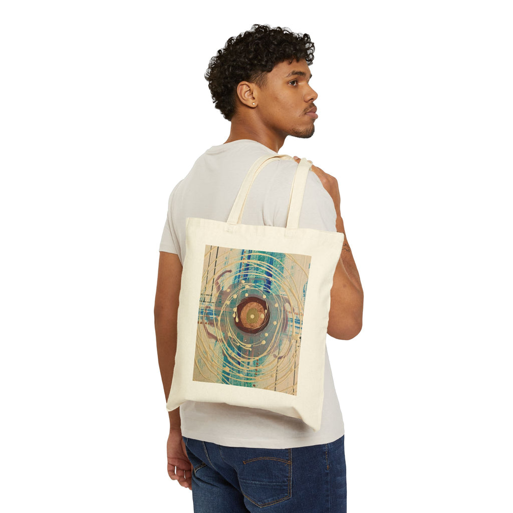 Abstract Intersections Orbital Art Tote — Geometric Canvas Grocery Bag
