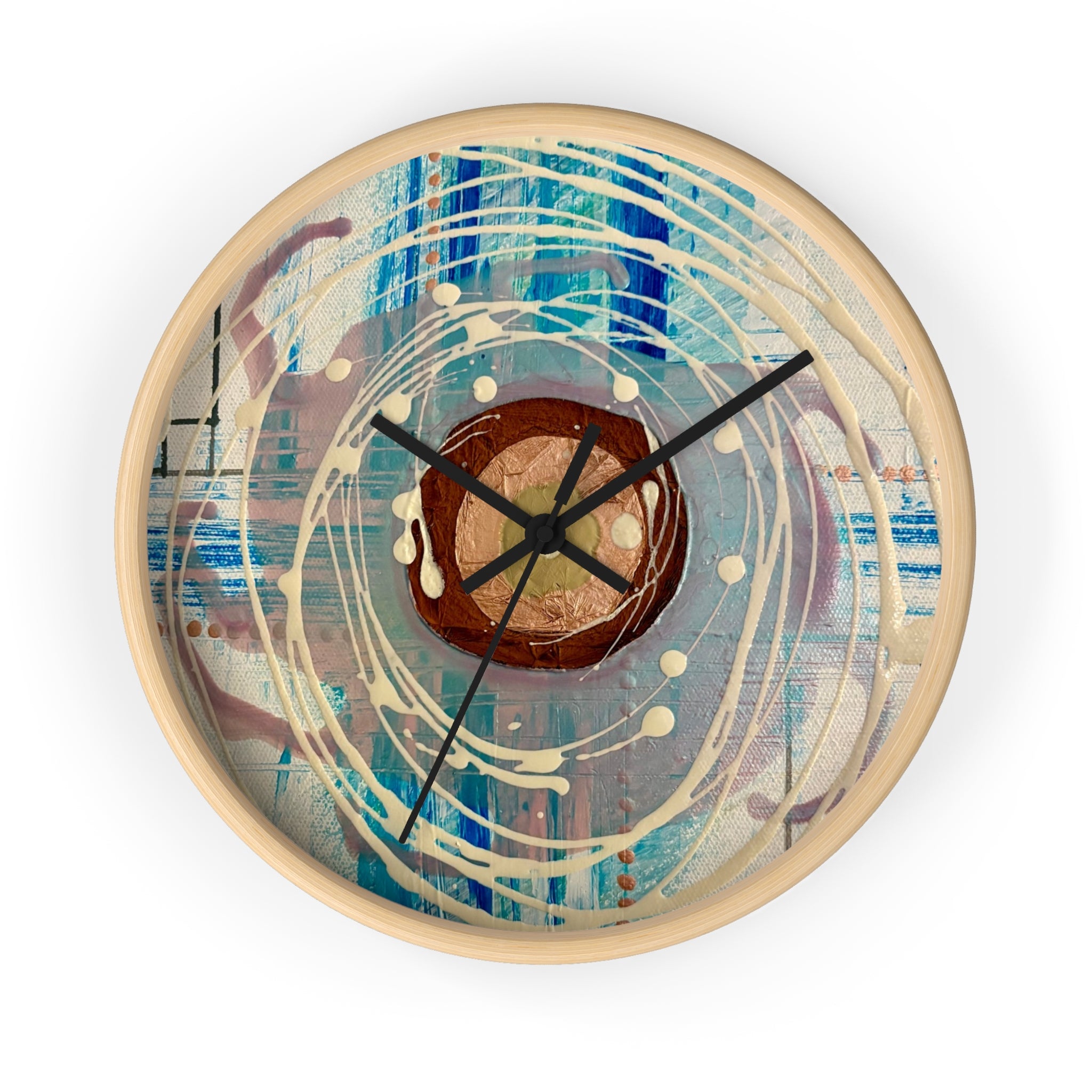 Abstract Intersections Wall Clock — Nautical Swirl Art Timepiece